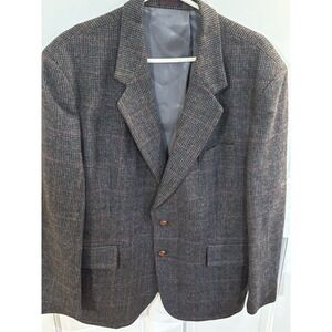Vintage Boston Traders Poland 100% Pure Wool Blazer Leather Button‎ S-44